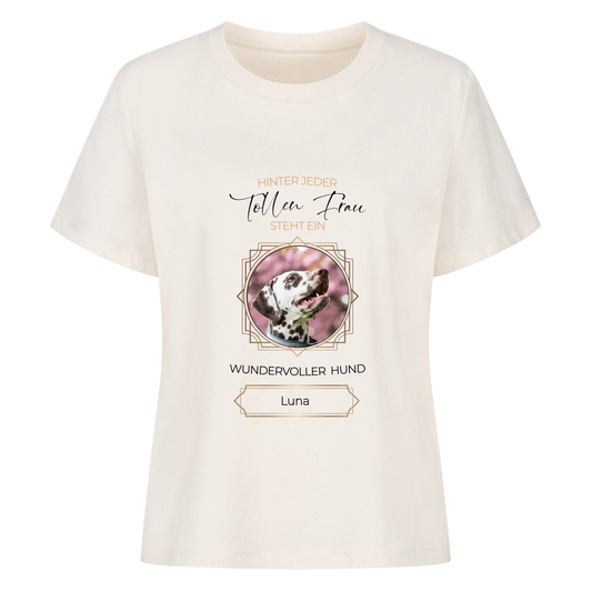 Tolle Frau, wundervoller Hund - Tshirt personalisierbar