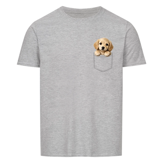 Hund in Brusttasche - Tshirt unisex