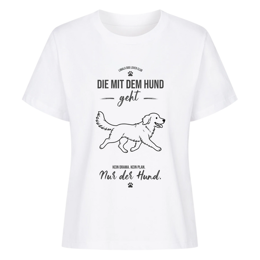 Personalisiertes Damen-Tshirt - Die mit dem Hund geht