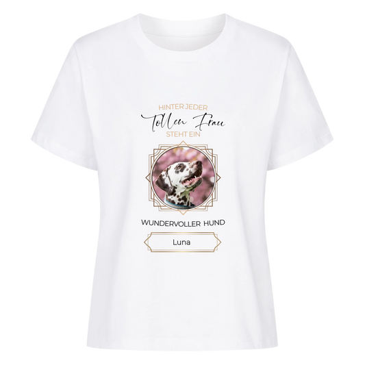 Tolle Frau, wundervoller Hund - Tshirt personalisierbar