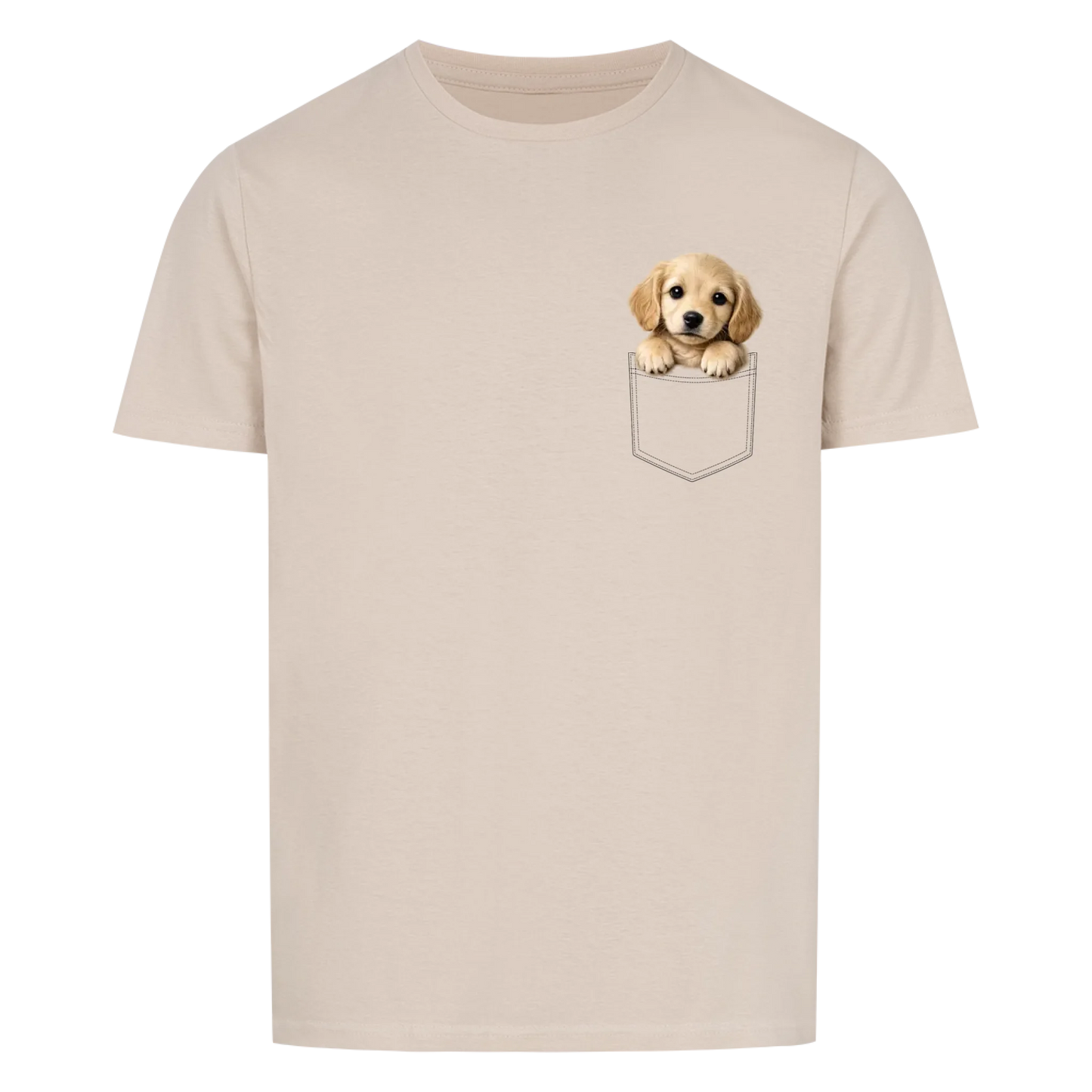 Hund in Brusttasche - Tshirt unisex