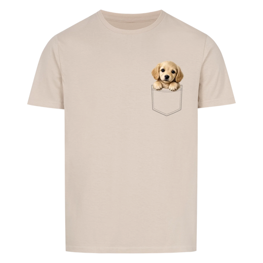 Hund in Brusttasche - Tshirt unisex