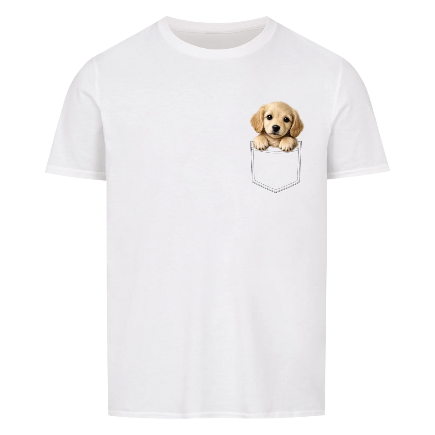 Hund in Brusttasche - Tshirt unisex