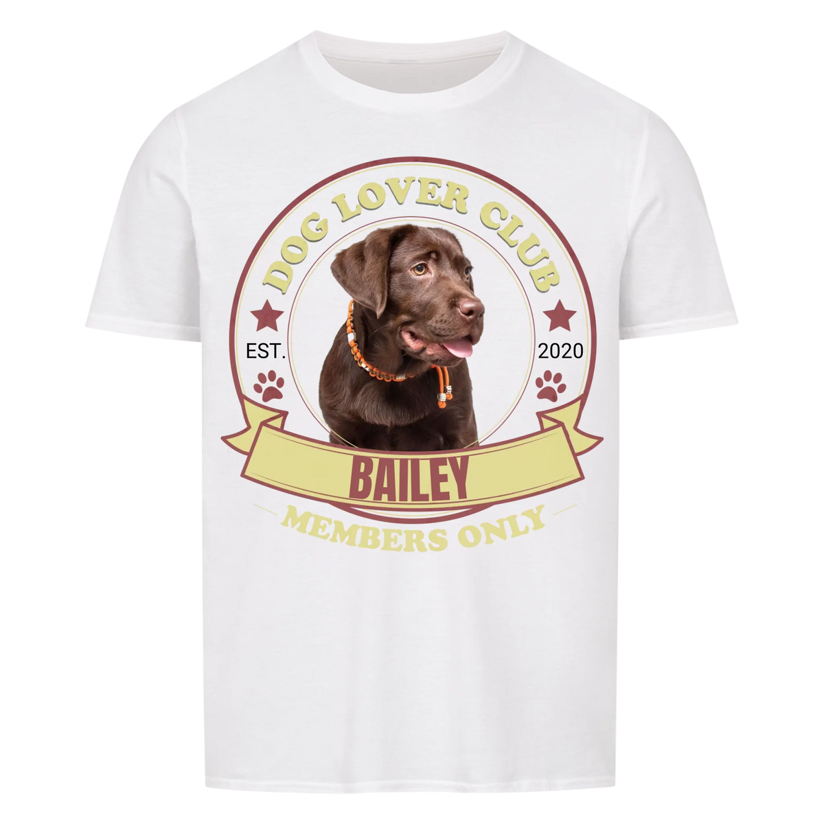 Dog Lover Club - Personalisierbares Unisex Tshirt
