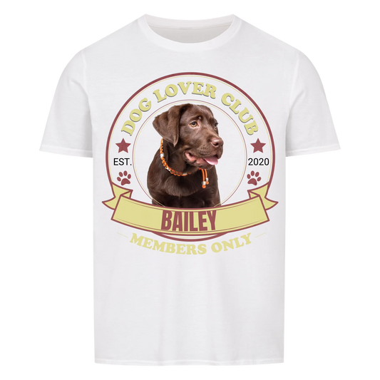 Dog Lover Club - Personalisierbares Unisex Tshirt