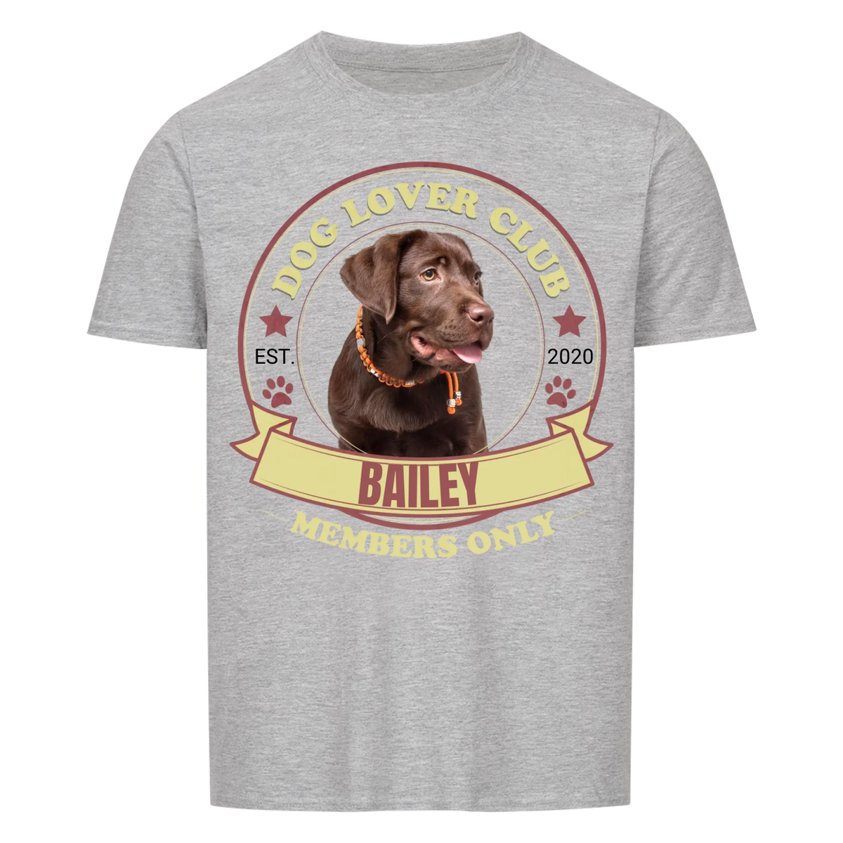 Dog Lover Club - Personalisierbares Unisex Tshirt