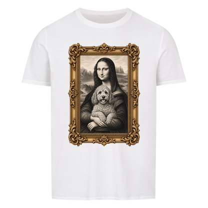 Personalisiertes Unisex-Tshirt - Mona Lisa hat deinen Hund auf dem Arm