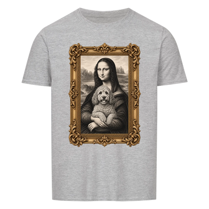 Personalisiertes Unisex-Tshirt - Mona Lisa hat deinen Hund auf dem Arm