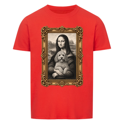 Personalisiertes Unisex-Tshirt - Mona Lisa hat deinen Hund auf dem Arm