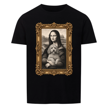 Personalisiertes Unisex-Tshirt - Mona Lisa hat deinen Hund auf dem Arm
