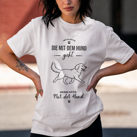 Personalisiertes Damen-Tshirt - Die mit dem Hund geht