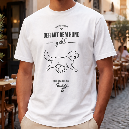 Personalisiertes Unisex-Tshirt - Der mit dem Hund geht